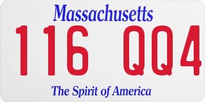 MA license plate 116QQ4