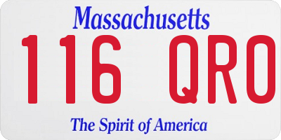 MA license plate 116QR0