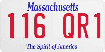 MA license plate 116QR1