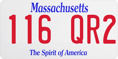 MA license plate 116QR2