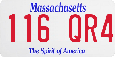 MA license plate 116QR4