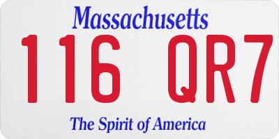 MA license plate 116QR7