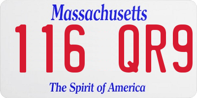 MA license plate 116QR9
