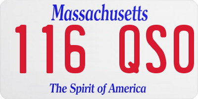 MA license plate 116QS0