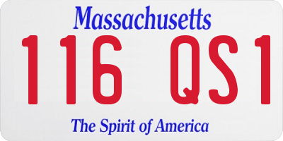 MA license plate 116QS1