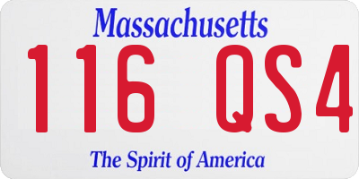 MA license plate 116QS4