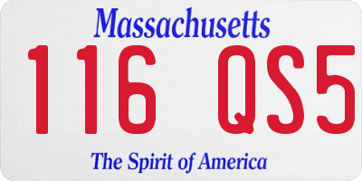 MA license plate 116QS5