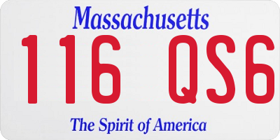 MA license plate 116QS6