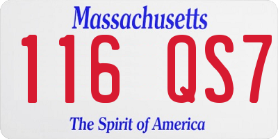 MA license plate 116QS7