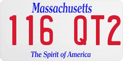 MA license plate 116QT2