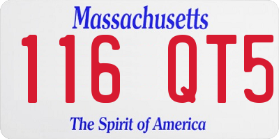 MA license plate 116QT5