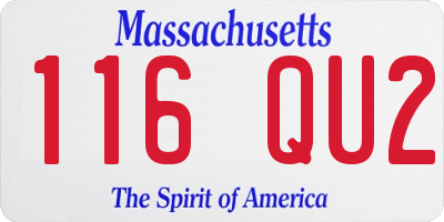 MA license plate 116QU2