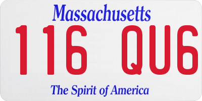 MA license plate 116QU6