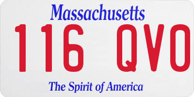 MA license plate 116QV0