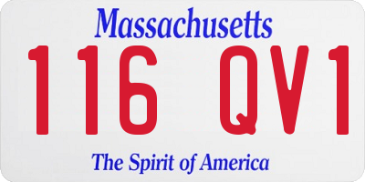 MA license plate 116QV1