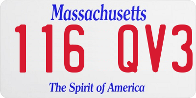 MA license plate 116QV3