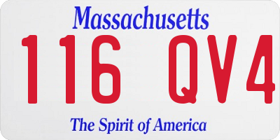 MA license plate 116QV4
