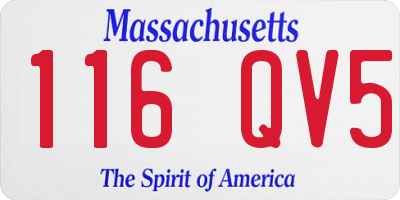 MA license plate 116QV5