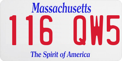 MA license plate 116QW5