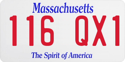 MA license plate 116QX1