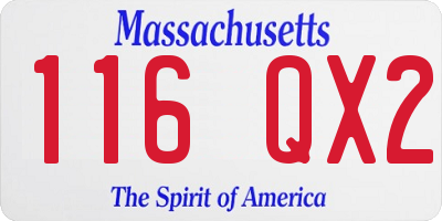 MA license plate 116QX2