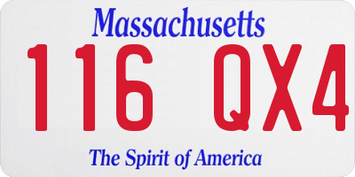 MA license plate 116QX4