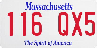 MA license plate 116QX5