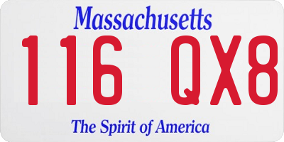 MA license plate 116QX8