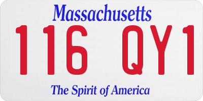 MA license plate 116QY1