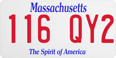 MA license plate 116QY2