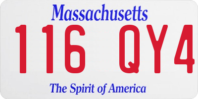 MA license plate 116QY4