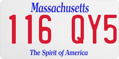 MA license plate 116QY5