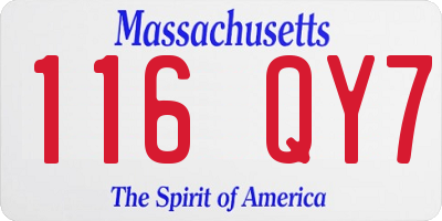 MA license plate 116QY7