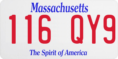 MA license plate 116QY9