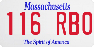 MA license plate 116RB0