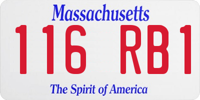 MA license plate 116RB1
