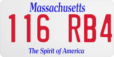 MA license plate 116RB4