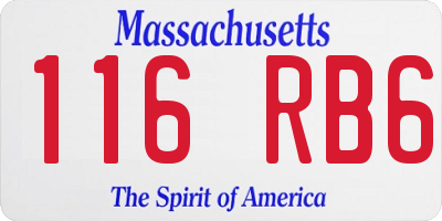 MA license plate 116RB6