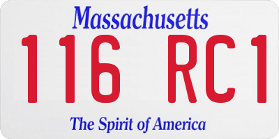 MA license plate 116RC1