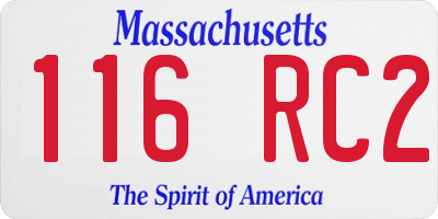 MA license plate 116RC2