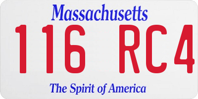 MA license plate 116RC4