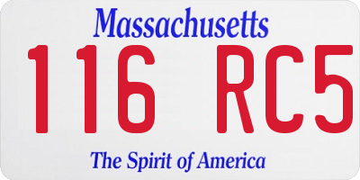 MA license plate 116RC5