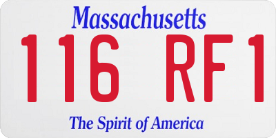 MA license plate 116RF1