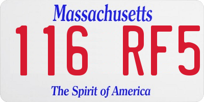MA license plate 116RF5