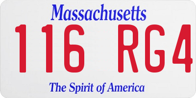 MA license plate 116RG4
