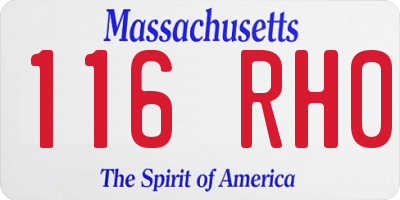 MA license plate 116RH0