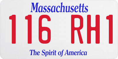 MA license plate 116RH1