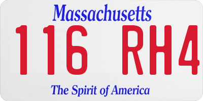 MA license plate 116RH4