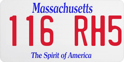 MA license plate 116RH5