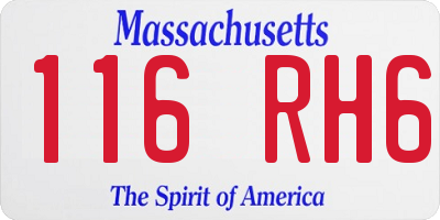 MA license plate 116RH6